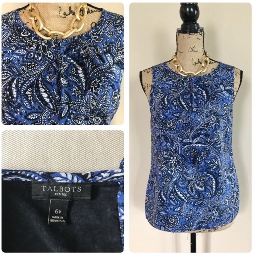 •Talbots• paisley sleeveless blouse {D3}